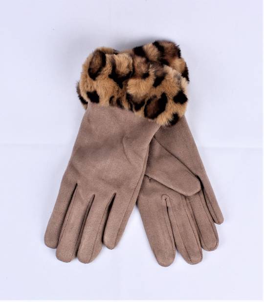 Shackelford winter ladies animal cuff  glove camel Style; S/LK4858CAM